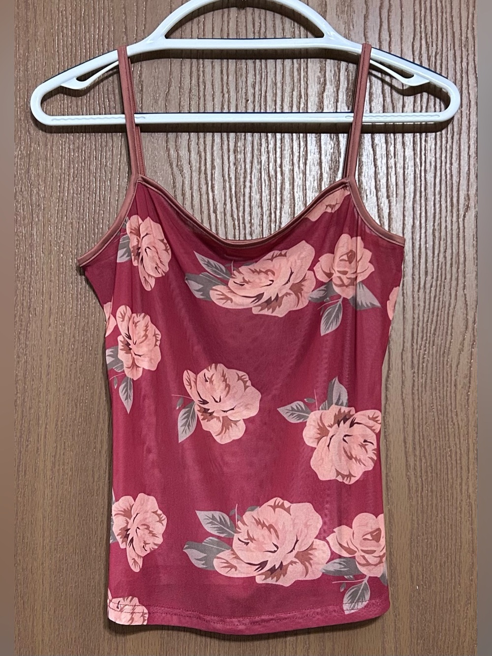 Sheer Mesh Floral Print Tank Top